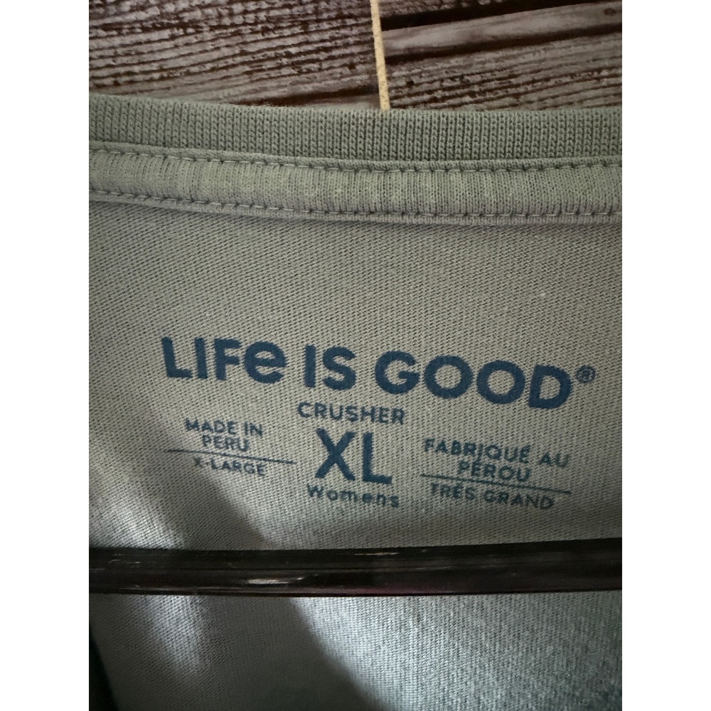 Life is Good Women's Long-Sleeved Crusher Tee Size XL Mason Jar Bird V-Neck - Picture 4 of 7